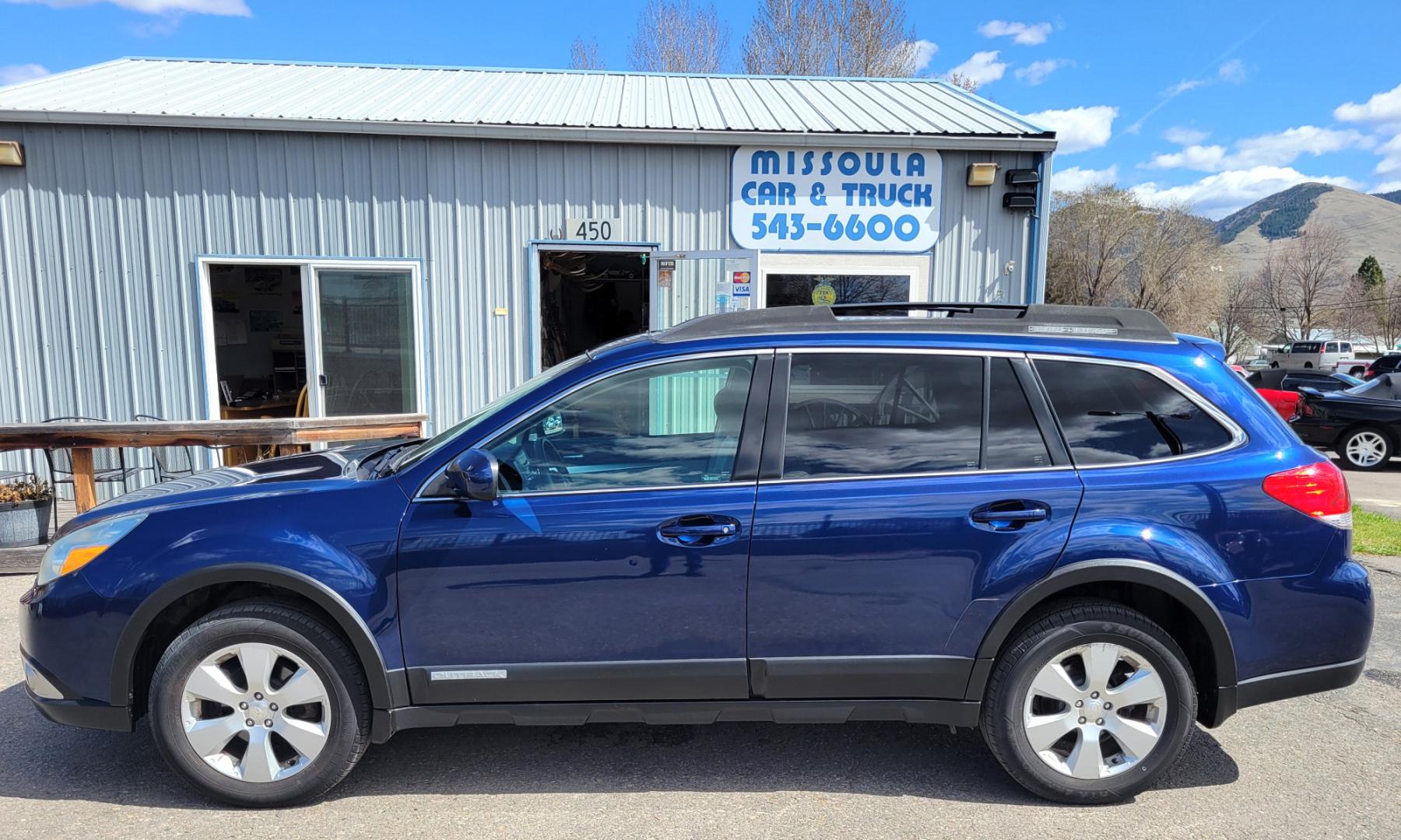 2011 Blue /Tan Subaru Outback Premium (4S4BRBGC7B3) with an 2.5L I4 engine, Automatic transmission, located at 450 N Russell, Missoula, MT, 59801, (406) 543-6600, 46.874496, -114.017433 - Nice One Owner AWD Outback. New Timing Belt and Water Pump. 2.5L I4 Engine. Automatic Transmission. Power Sunroof. Power Drivers Seat. heated Front Seats. Power Sunroof. Air. Cruise. Tilt. Power Windows and Locks. - Photo#0